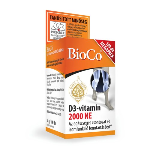 BioCo D3-vitamin tabletta 2000 NE 100 db termékkép