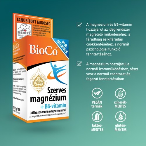 Bioco Szerves Mg + B6 Megapack Tabletta 90 db termékkép 3