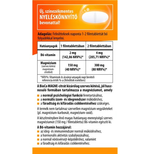 Bioco Magne-Citrát+B6 Vitamin Megapack 90 db
