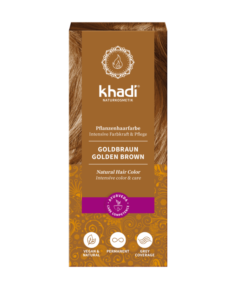 Khadi Aranybarna növényi hajfesték por 100 g - Golden Brown