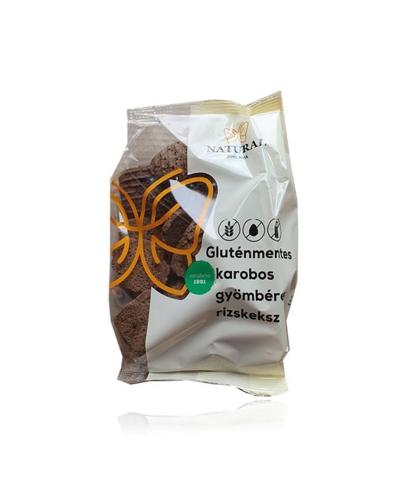Natural gluténmentes Karob-gyömbéres rizskeksz 150 g